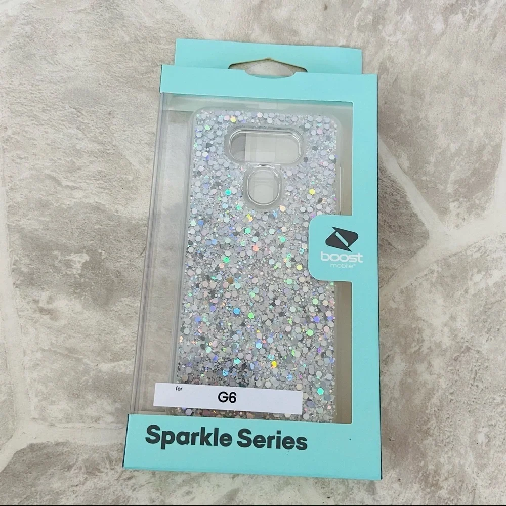 NWT G6 silver sparkly sparkle series protective phone case